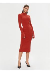 Patrizia Pepe Sukienka dzianinowa 2A2612/K002-R808 Czerwony Slim Fit. Kolor: czerwony. Materiał: lyocell