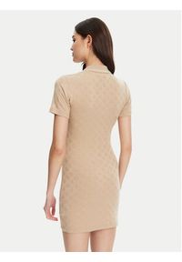 Guess Sukienka dzianinowa V5YK00 KCX12 Beżowy Regular Fit. Kolor: beżowy. Materiał: wiskoza