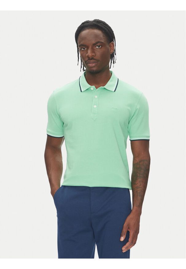 Lindbergh Polo 30-404010 Zielony Relaxed Fit. Typ kołnierza: polo. Kolor: zielony. Materiał: bawełna