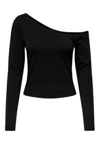 only - ONLY Bluzka Live Love 15344398 Czarny Slim Fit. Kolor: czarny. Materiał: bawełna #3
