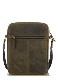 Ochnik - Skórzana torba męska khaki. Kolor: zielony. Materiał: skóra #5