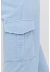 MAX&Co. spodnie bawełniane damskie joggery high waist. Stan: podwyższony. Kolor: niebieski. Materiał: bawełna #2
