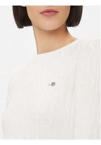 GANT - Gant Sweter 4800100 Biały Slim Fit. Kolor: biały. Materiał: bawełna #2