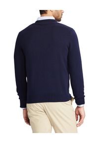 Ralph Lauren - RALPH LAUREN - Sweter z wełny merino. Kolor: niebieski. Materiał: wełna. Wzór: haft, aplikacja. Styl: klasyczny #4