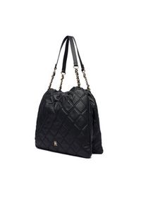 TOMMY HILFIGER - Tommy Hilfiger Torebka Th Feminine Tote AW0AW18719 Czarny. Kolor: czarny. Materiał: skórzane #5