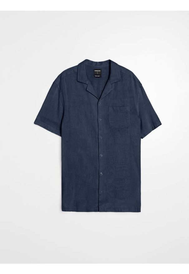 Sinsay - Koszula z domieszką lnu - szary. Kolor: szary. Materiał: len