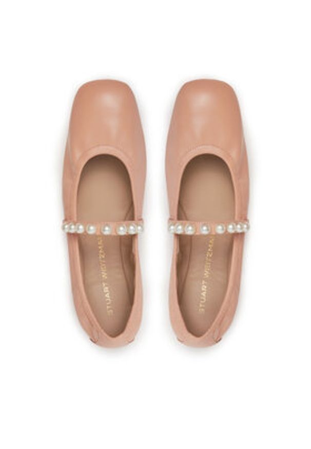 Stuart Weitzman Baleriny Goldie Ballet SF896 Beżowy. Kolor: beżowy. Materiał: skóra