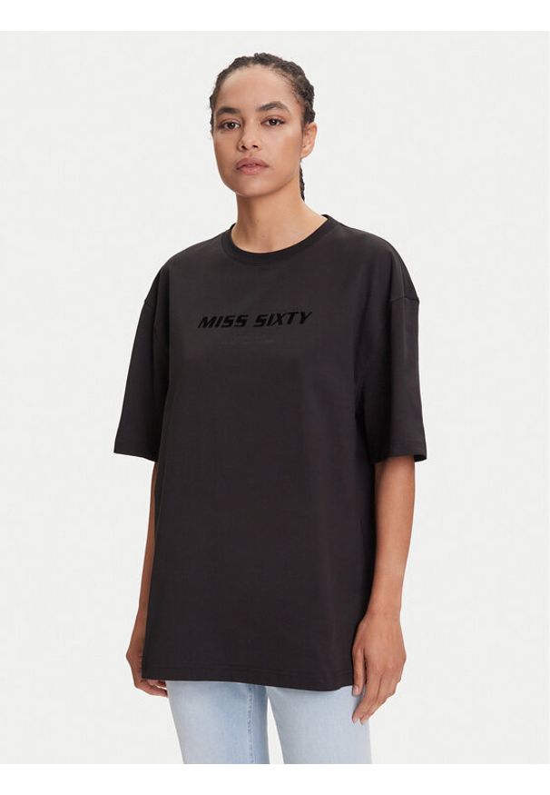 Miss Sixty T-Shirt 6S2SJ76100 Czarny Oversize. Kolor: czarny. Materiał: bawełna