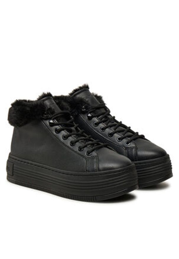 Calvin Klein Jeans Botki Bold Platf Low Laceup Mg YW0YW01590 Czarny. Kolor: czarny. Materiał: skóra