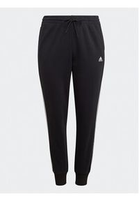 Adidas - adidas Spodnie dresowe Essentials 3-Stripes French Terry Cuffed Joggers (Plus Size) IB8745 Czarny Slim Fit. Kolekcja: plus size. Kolor: czarny. Materiał: bawełna #6