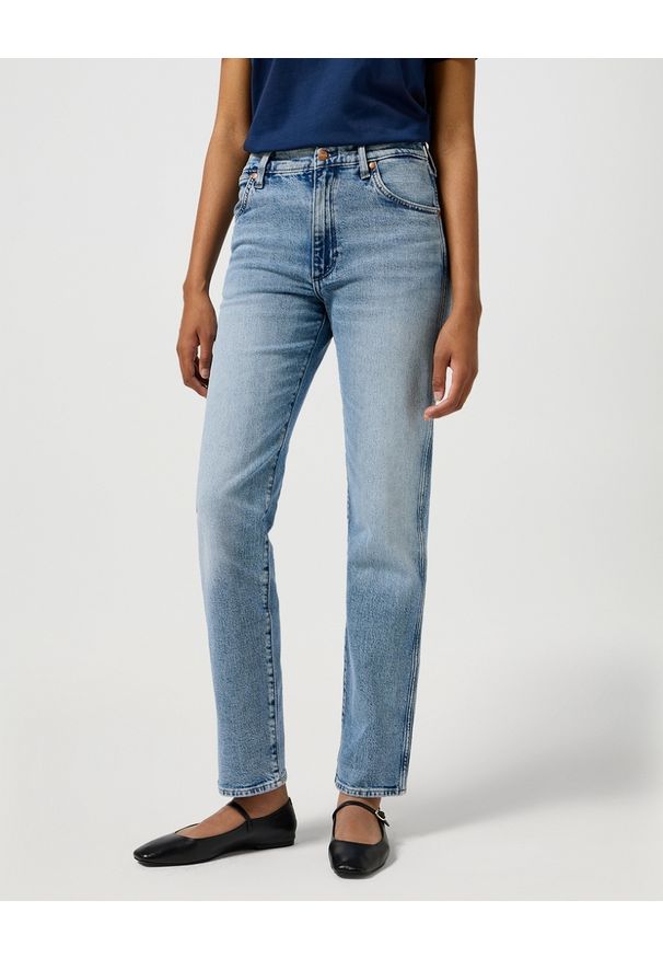 Wrangler - DAMSKIE SPODNIE JEANSOWE WRANGLER SUNSET FROSTY SILVER 112356409