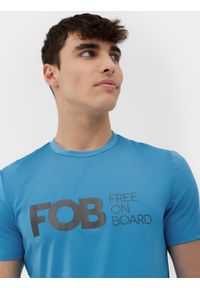 4f - Koszulka z filtrem UV męska. Kolor: turkusowy. Materiał: dzianina, materiał. Styl: sportowy