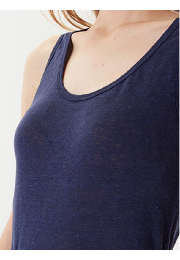 United Colors of Benetton - United Colors Of Benetton Top 37UJE8398 Granatowy Regular Fit. Kolor: niebieski. Materiał: len