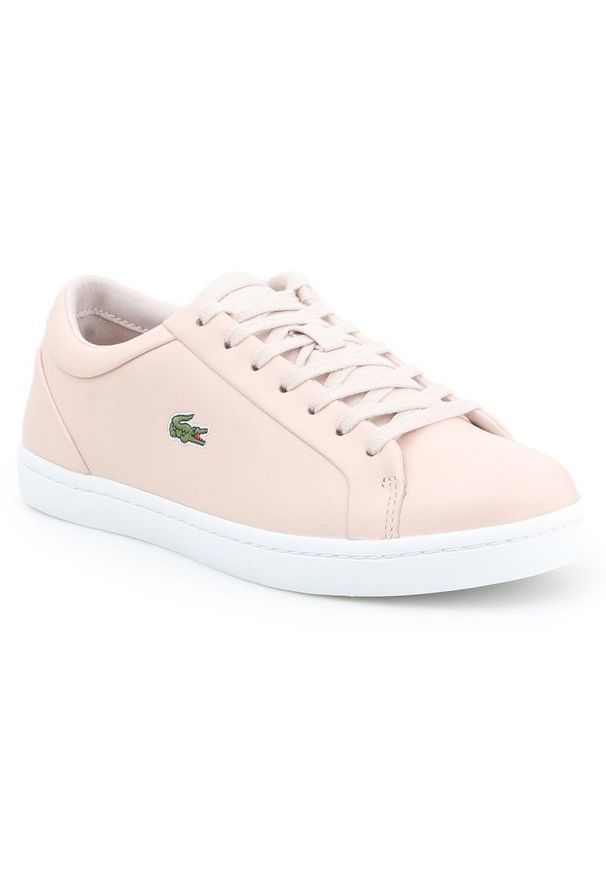 Buty lifestylowe Lacoste Straightset Lace 317 3 Caw W 7-34CAW006015J beżowy. Okazja: na co dzień. Zapięcie: sznurówki. Kolor: beżowy. Materiał: materiał, skóra, syntetyk. Szerokość cholewki: normalna. Styl: casual