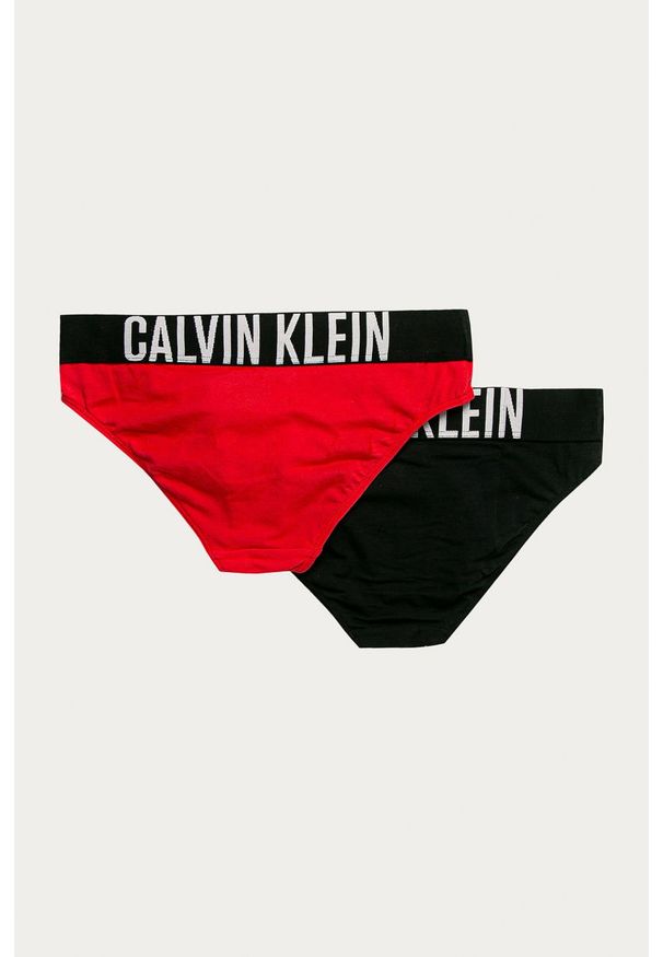 Calvin Klein Underwear - Figi dziecięce (2-pack). Kolor: czarny. Materiał: bawełna, dzianina, elastan. Wzór: nadruk