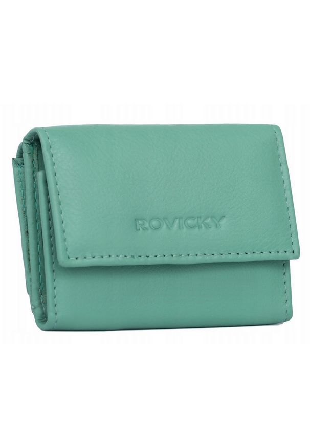 ROVICKY - Portfel damski Rovicky R-20-LFN j. zielony. Kolor: zielony. Materiał: skóra