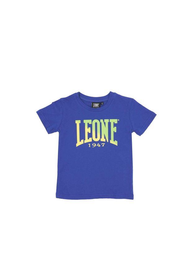 LEONE 1947 APPAREL - T-shirt z krótkim rękawem, nadrukiem Basic i logo. Kolor: niebieski. Długość rękawa: krótki rękaw. Długość: krótkie. Wzór: nadruk. Sport: joga i pilates
