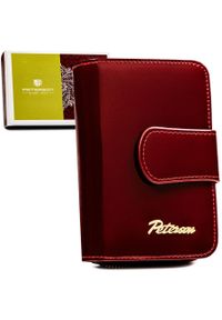 Skórzany portfel Peterson PTN BC-425214 czerwony. Kolor: czerwony. Materiał: skóra