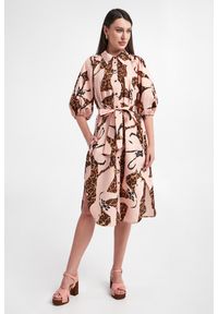 Twinset Milano - Sukienka TWINSET ACTITUDE. Materiał: bawełna. Wzór: nadruk, motyw zwierzęcy, aplikacja. Styl: klasyczny. Długość: mini #3