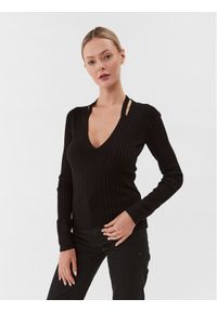 Guess Sweter W3BR30 Z2V42 Czarny Regular Fit. Kolor: czarny. Materiał: syntetyk