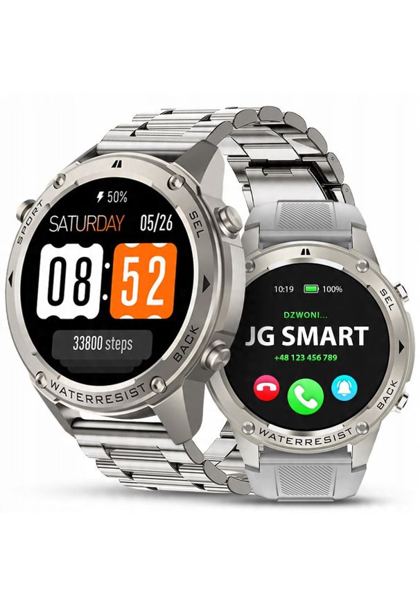 JG Smart - SMARTWATCH ZEGAREK MĘSKI GPS MENU PL WODOODPORNY ROZMOWY SPORT SMART WATCH. Rodzaj zegarka: smartwatch. Styl: sportowy