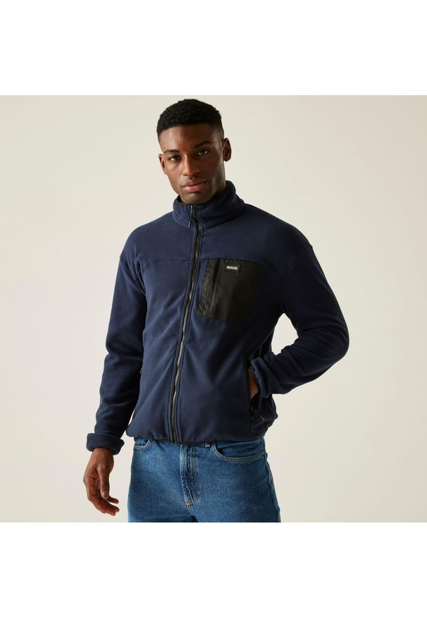 Regatta - Polar turystyczny męski Frankie Full Zip. Kolor: niebieski. Materiał: polar. Sport: turystyka piesza