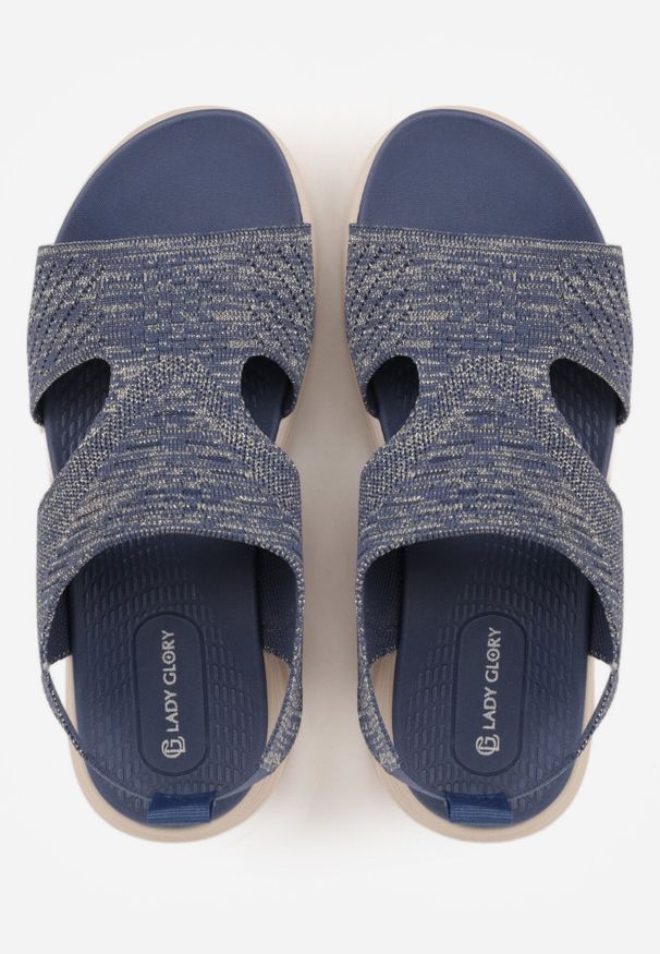 Born2be - Niebieskie Sportowe Sandały na Grubej Podeszwie z Elastyczną Cholewką i Piankową Wkładką Nicthil. Okazja: na co dzień. Zapięcie: bez zapięcia. Kolor: niebieski. Materiał: jeans. Sezon: lato. Styl: sportowy