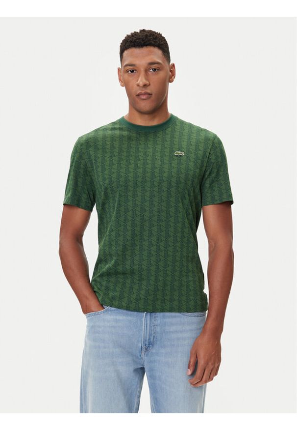 Lacoste T-Shirt TH5902 Zielony Classic Fit. Kolor: zielony. Materiał: bawełna