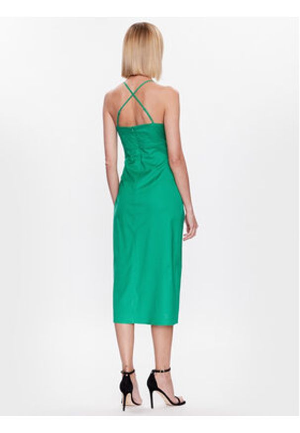 Salsa Sukienka codzienna 127409 Zielony Regular Fit. Okazja: na co dzień. Kolor: zielony. Materiał: bawełna, len. Typ sukienki: proste. Styl: casual