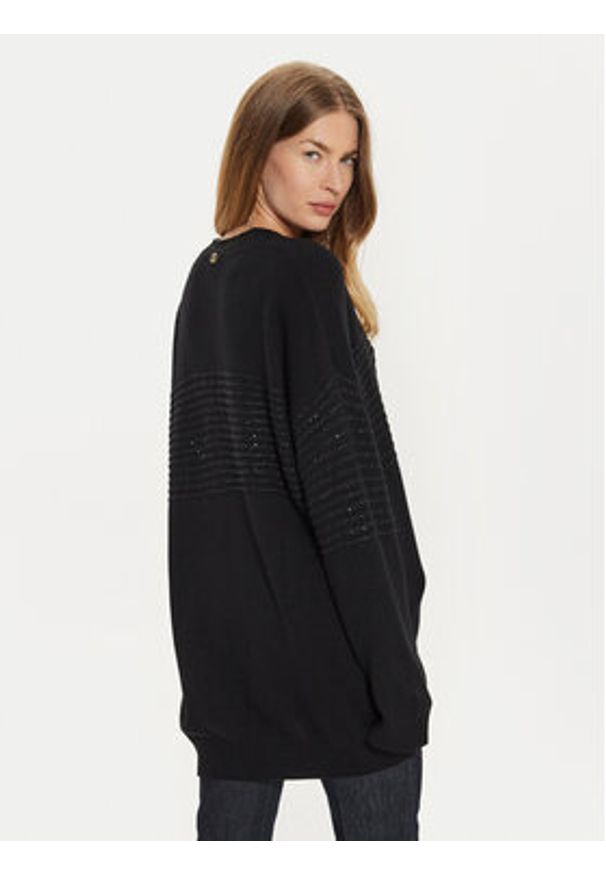 TwinSet - TWINSET Kardigan 242TP3273 Czarny Loose Fit. Kolor: czarny. Materiał: wiskoza