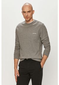 Calvin Klein - Bluza bawełniana. Okazja: na co dzień. Kolor: szary. Materiał: bawełna. Wzór: gładki. Styl: casual #1