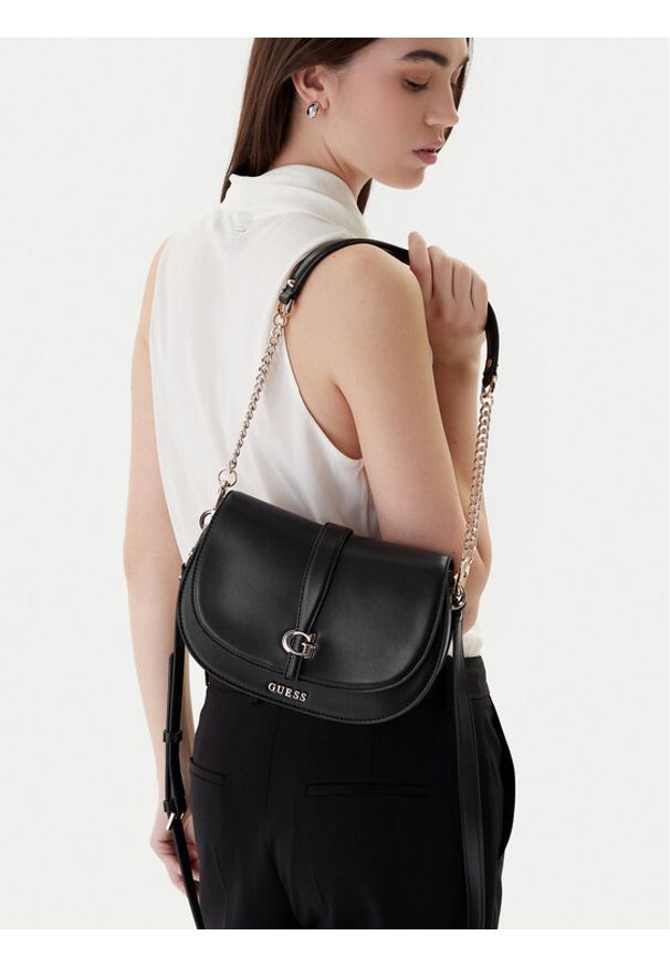 Guess Torebka Carrie HWVG98 96200 Czarny. Kolor: czarny. Materiał: skórzane