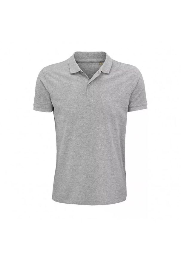 SOL'S - Męska Koszulka Polo Planet Melange. Typ kołnierza: polo. Kolor: szary. Sport: turystyka piesza