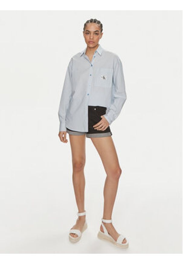 Calvin Klein Jeans Szorty jeansowe J20J222808 Czarny Regular Fit. Kolor: czarny. Materiał: bawełna