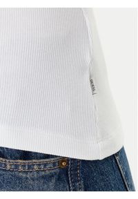 Guess Jeans Top W4YP48 KA0H1 Biały Regular Fit. Kolor: biały. Materiał: bawełna