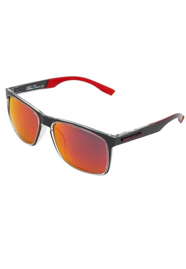 PITBULL - Okulary przeciwsłoneczne PitBull West Coast Hixson UV400 Szare/Czerwone. Kolor: czarny