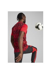Puma - Męska koszulka przedmeczowa Egipt PUMA Red Black. Kolor: czerwony, wielokolorowy, czarny