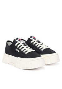 Tommy Jeans Sneakersy Tj Platform Sneaker Zebra EN0EN03070 Czarny. Kolor: czarny. Materiał: materiał. Wzór: motyw zwierzęcy. Obcas: na platformie #5