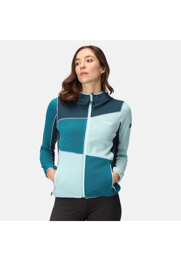 Walbury IV Regatta damska turystyczna bluza z kapturem. Typ kołnierza: kaptur. Kolor: niebieski. Materiał: polar