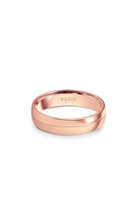 W.KRUK - Obrączka ślubna złota Pink męska. Materiał: złote. Kolor: złoty. Wzór: aplikacja, gładki