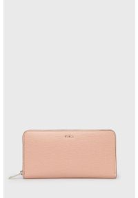 Furla portfel skórzany Babylon XL damski kolor różowy. Kolor: różowy. Materiał: skóra. Wzór: gładki