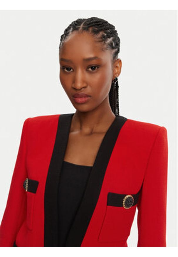 Balmain Marynarka DF1SM370WB86 Czerwony Regular Fit. Kolor: czerwony. Materiał: wełna