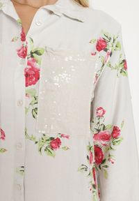 Born2be - Jasnoszara Pudełkowa Sukienka z Bawełny z Regulowanym Rękawem Avamla. Okazja: na spacer. Kolor: szary. Materiał: bawełna. Styl: elegancki #4