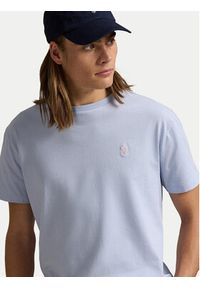 Polo Ralph Lauren T-Shirt 710671438418 Błękitny Slim Fit. Typ kołnierza: polo. Kolor: niebieski. Materiał: bawełna #5