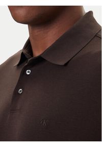 Calvin Klein Polo LV040EM909 Brązowy Regular Fit. Typ kołnierza: polo. Kolor: brązowy. Materiał: bawełna #4