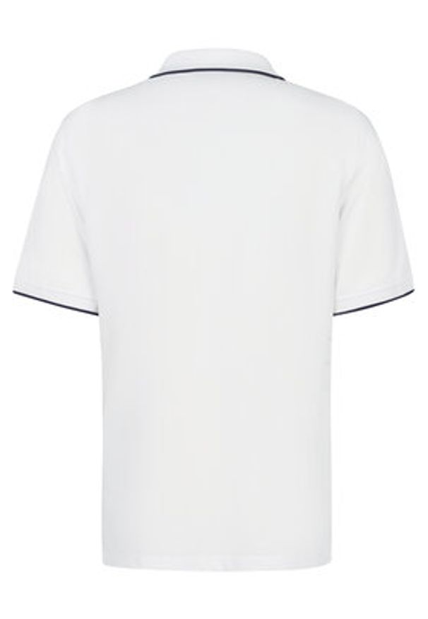 Bugatti Polo 8150-75033C Biały Regular Fit. Typ kołnierza: polo. Kolor: biały. Materiał: syntetyk, bawełna