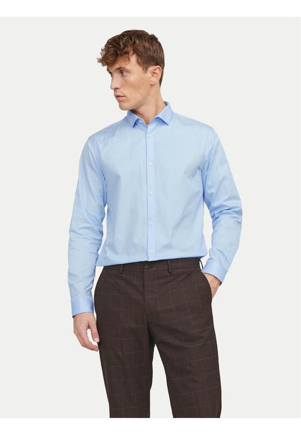Jack & Jones - Jack&Jones Koszula 12201905 Błękitny Slim Fit. Kolor: niebieski. Materiał: bawełna