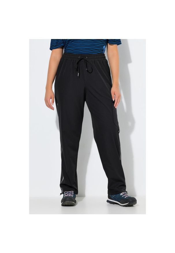 ULLA POPKEN - Damskie Funkcyjne spodnie dresowe hydrofobowy powerstretch. Kolekcja: plus size. Kolor: czarny. Materiał: poliester, elastan, materiał. Sport: joga i pilates