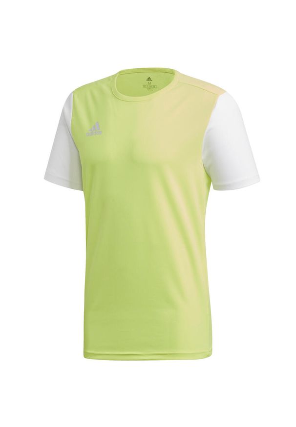 Adidas - Koszulka piłkarska adidas Estro 19 JSY. Kolor: biały, wielokolorowy, żółty. Materiał: jersey. Sport: piłka nożna