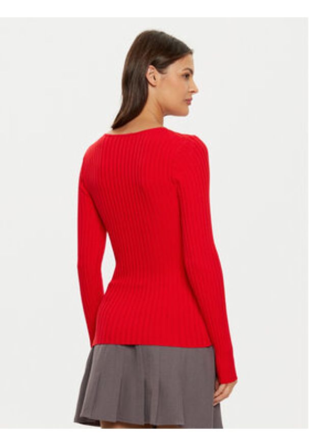 Morgan Sweter 242-MGANZA Czerwony Slim Fit. Kolor: czerwony. Materiał: wiskoza